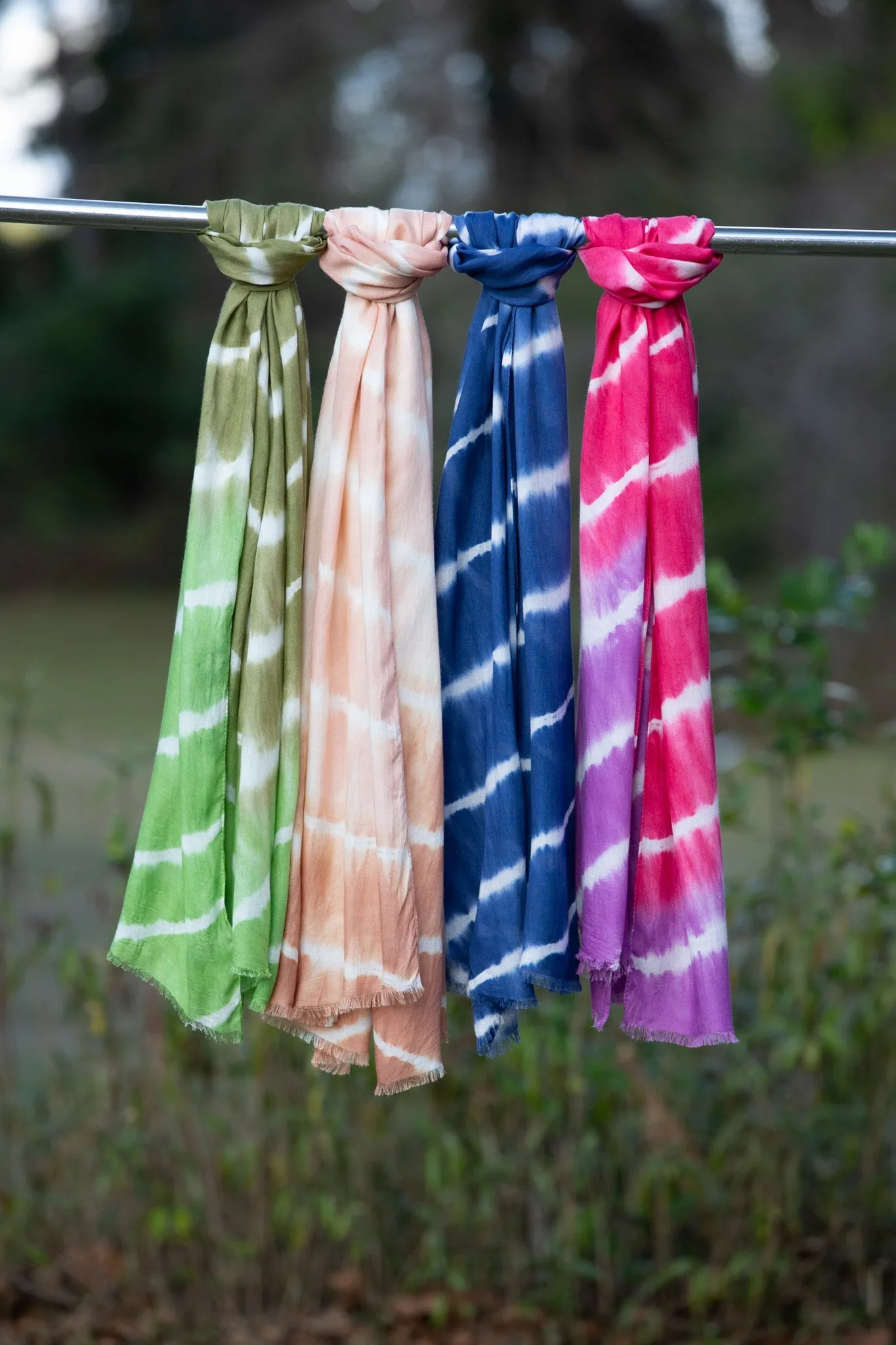 225098 Tie Dye Vibrant Soft Viscose Scarves