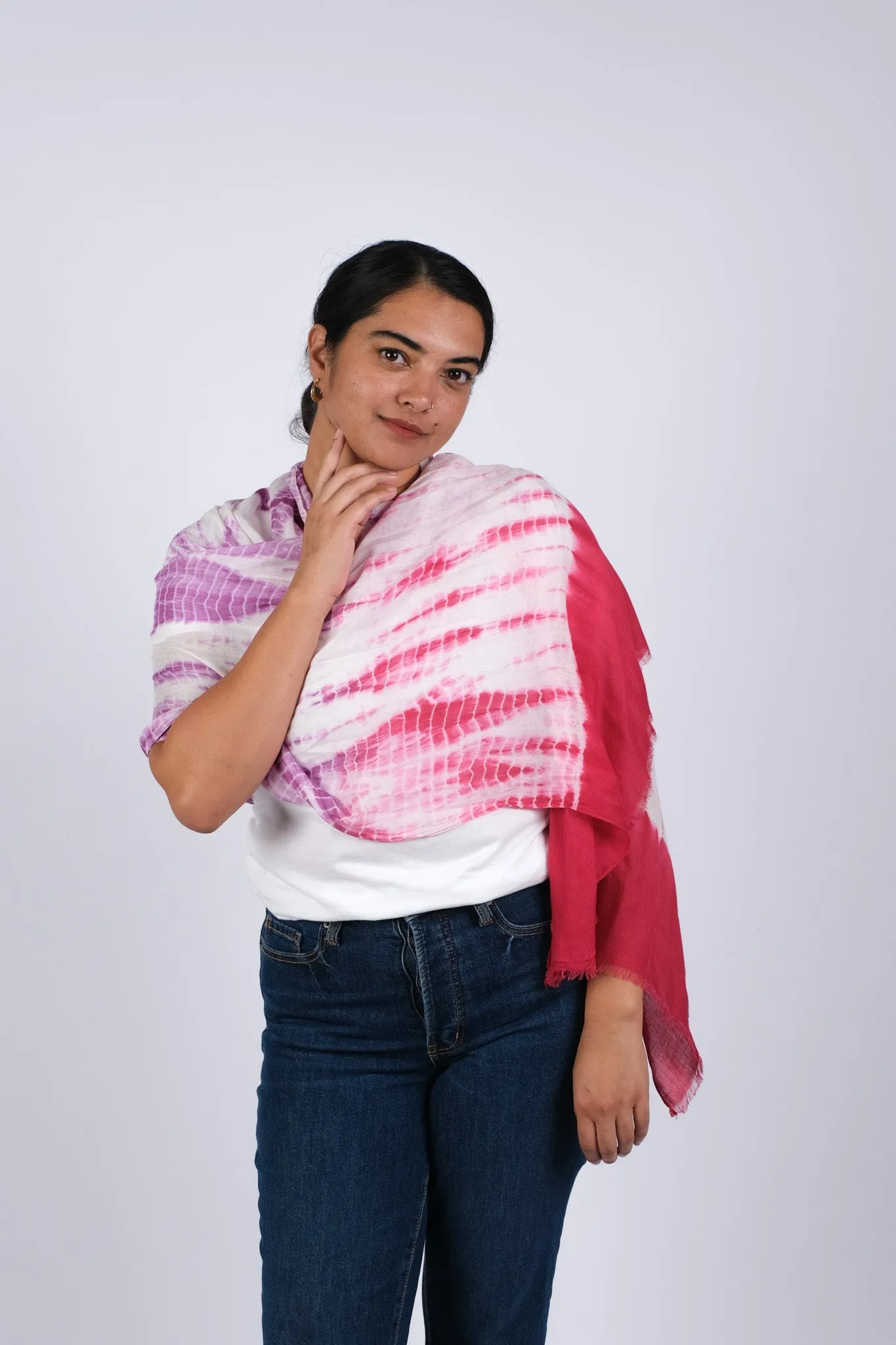 225098 Tie Dye Vibrant Soft Viscose Scarves