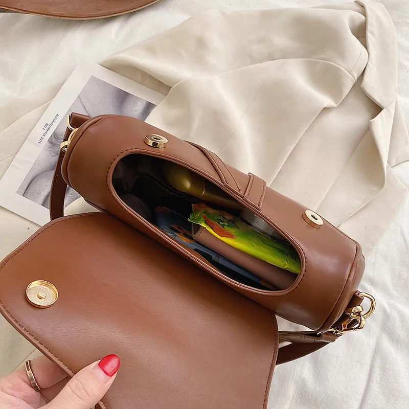 Christmas Gift Waterproof Pu Leather Crossbody Bags for Women 2021 New Saddlebags Casual Concise Wide Shoulder Strap Shoulder Bag Sac A Main