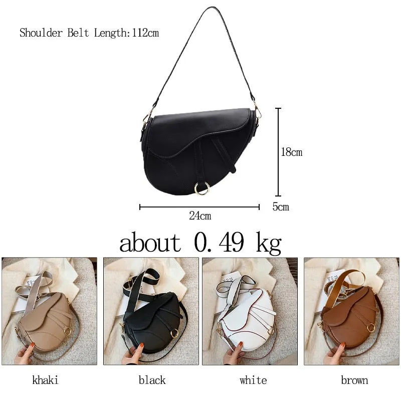Christmas Gift Waterproof Pu Leather Crossbody Bags for Women 2021 New Saddlebags Casual Concise Wide Shoulder Strap Shoulder Bag Sac A Main