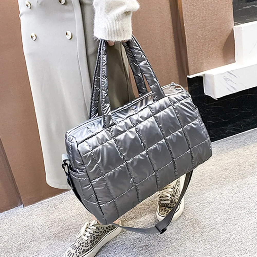 Christmas Gift Winter Cotton Pad Women Shoulder Bag Fashion Space Padded Handbag Designer Down Crossbody Bags for Women Nylon Quilted Shopper