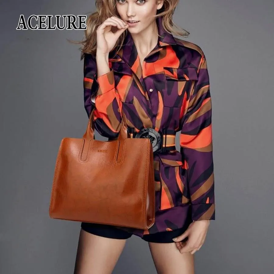 Leather Handbags Big Women Bag High Quality Casual Female Trunk Tote Spanish Brand Shoulder Ladies