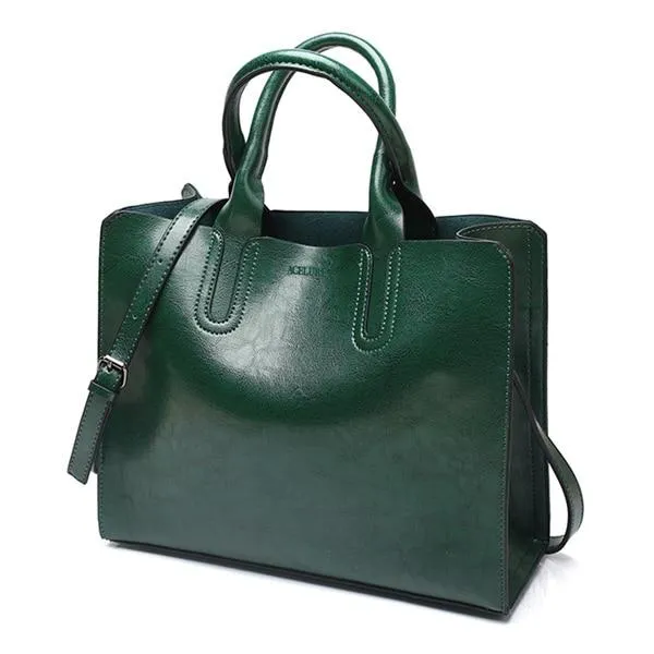 Leather Handbags Big Women Bag High Quality Casual Female Trunk Tote Spanish Brand Shoulder Ladies