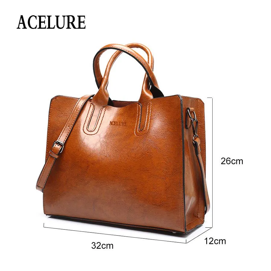 Leather Handbags Big Women Bag High Quality Casual Female Trunk Tote Spanish Brand Shoulder Ladies