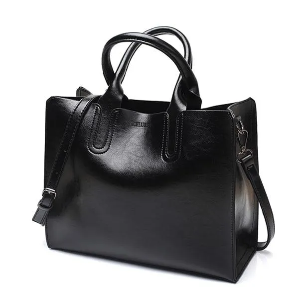 Leather Handbags Big Women Bag High Quality Casual Female Trunk Tote Spanish Brand Shoulder Ladies