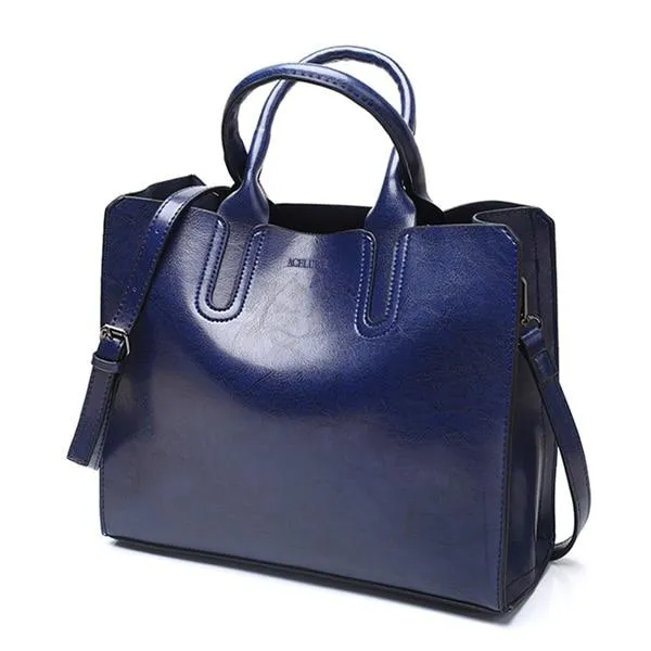 Leather Handbags Big Women Bag High Quality Casual Female Trunk Tote Spanish Brand Shoulder Ladies