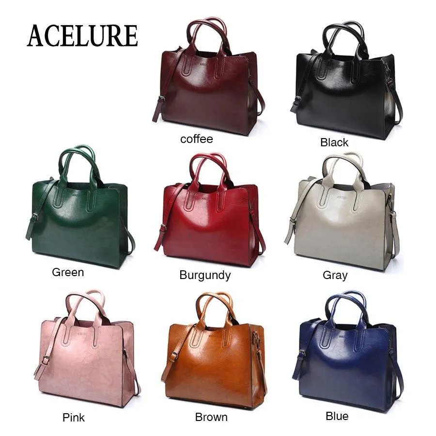 Leather Handbags Big Women Bag High Quality Casual Female Trunk Tote Spanish Brand Shoulder Ladies
