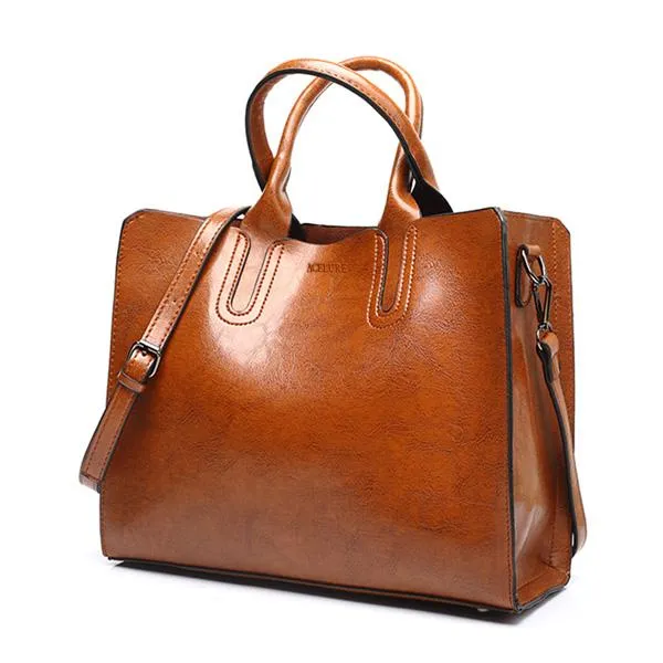 Leather Handbags Big Women Bag High Quality Casual Female Trunk Tote Spanish Brand Shoulder Ladies