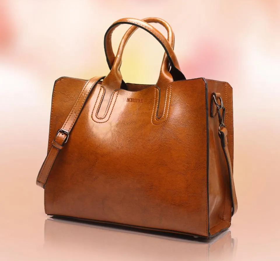 Leather Handbags Big Women Bag High Quality Casual Female Trunk Tote Spanish Brand Shoulder Ladies