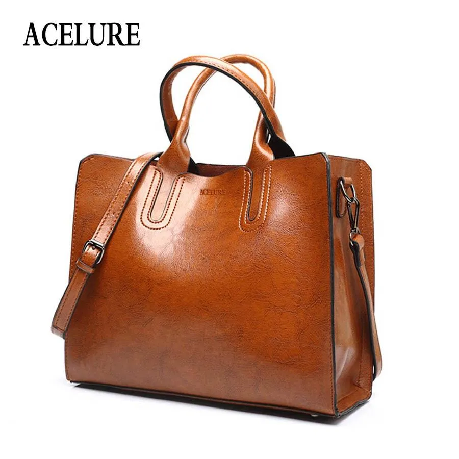 Leather Handbags Big Women Bag High Quality Casual Female Trunk Tote Spanish Brand Shoulder Ladies