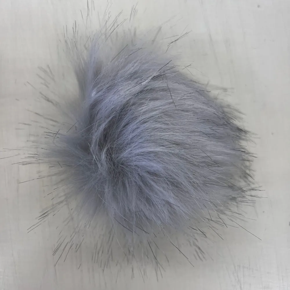 Pom Poms Grey - 10cm with Snap Fastener
