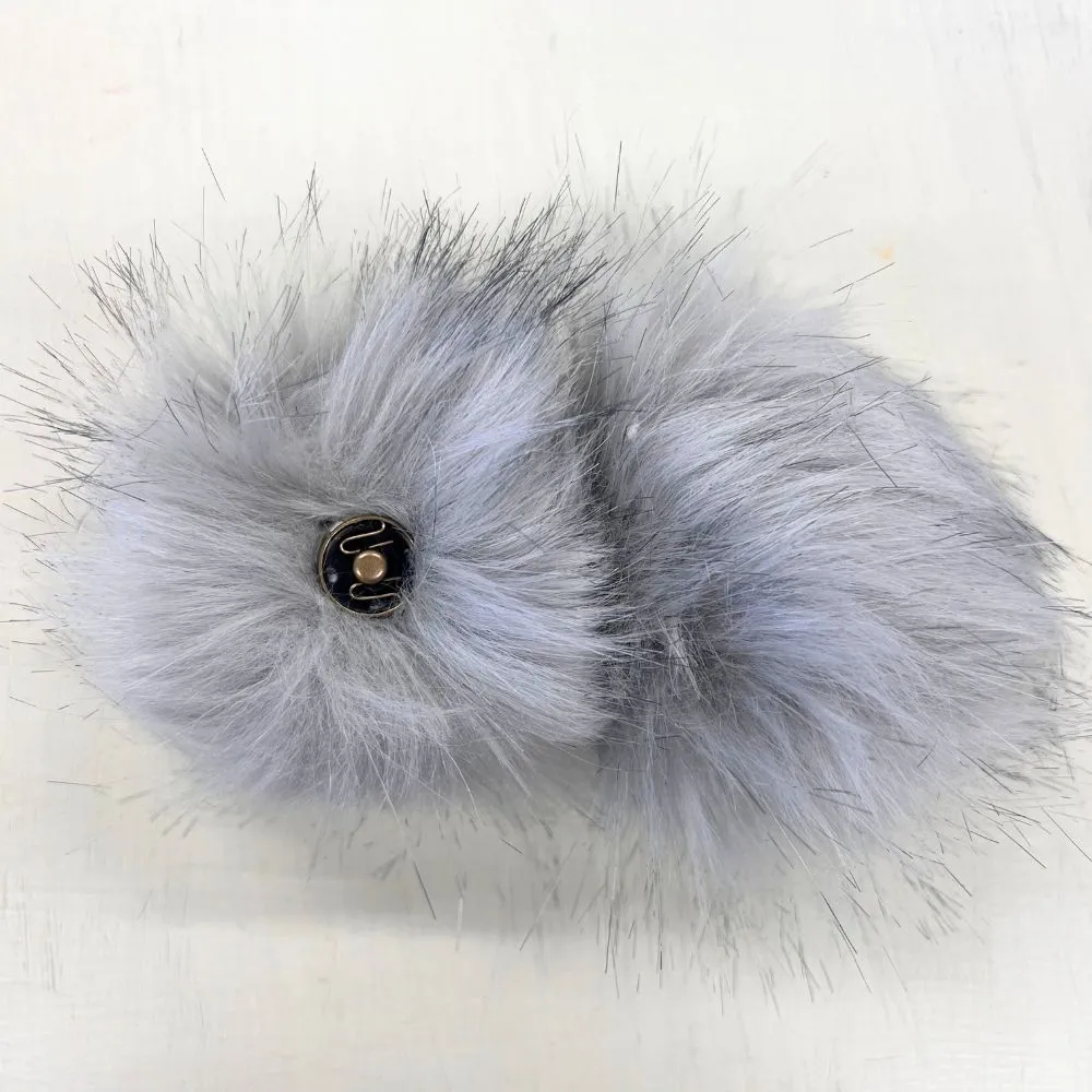 Pom Poms Grey - 10cm with Snap Fastener