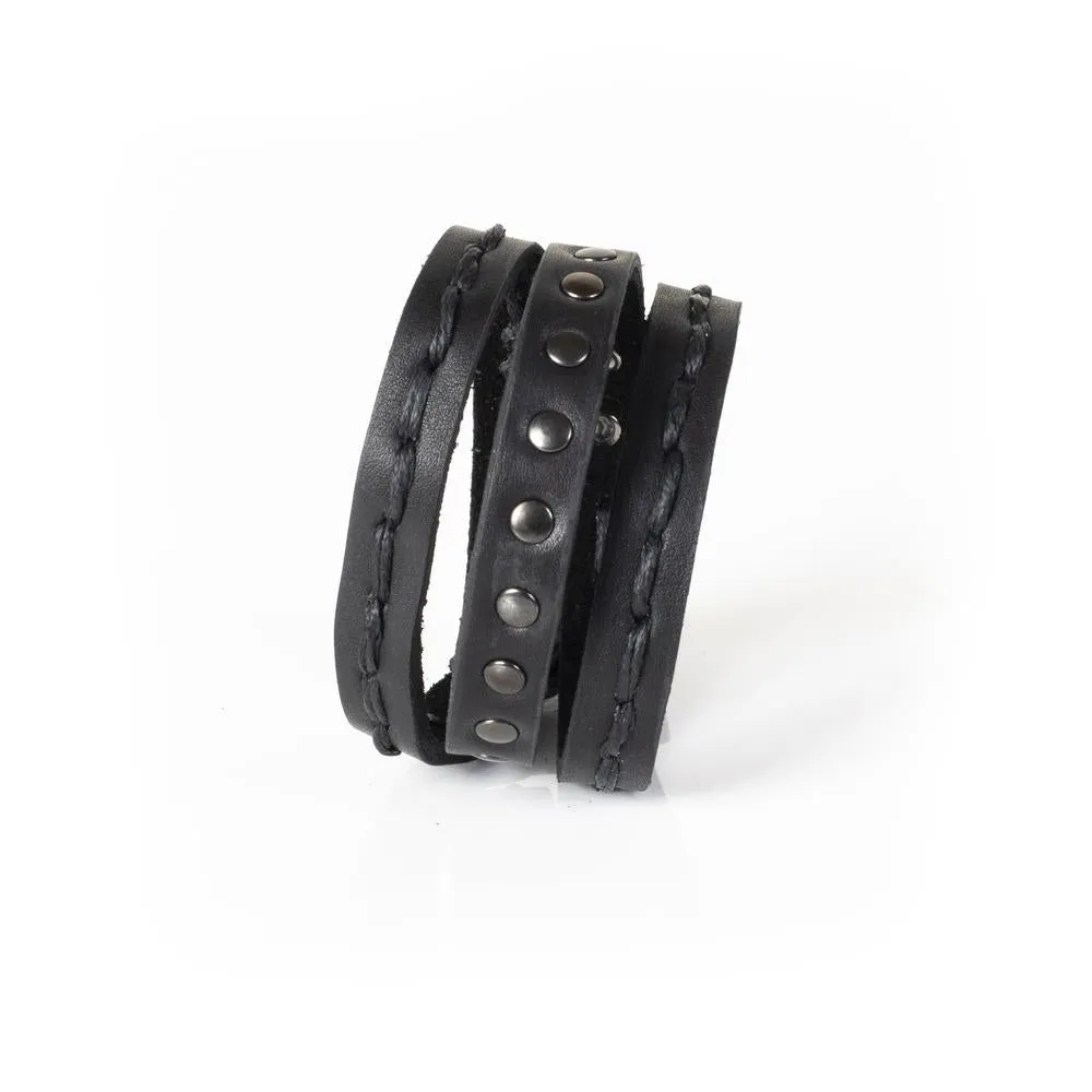 The Studded Black Leather Wrap