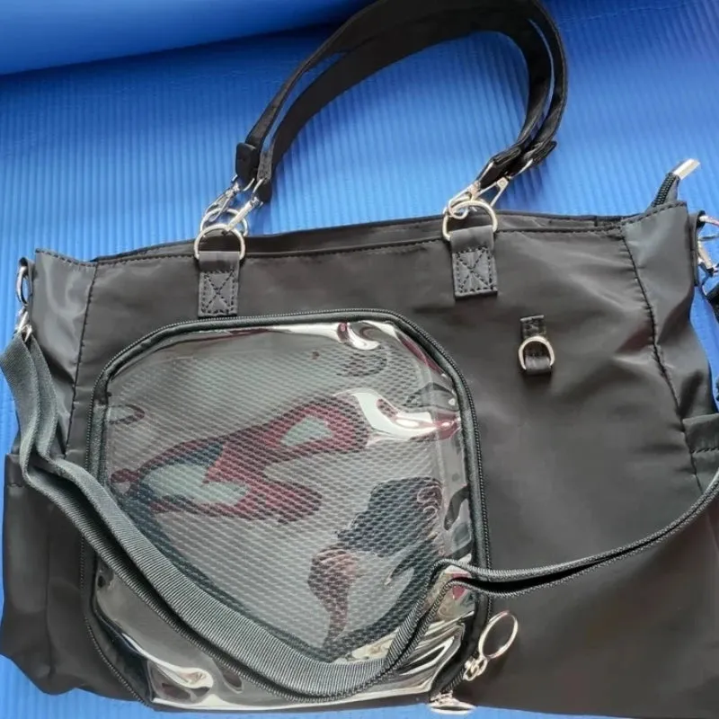 Uakiss New Japanese Transparent Preppy Ita Bags Sweet Y2k Aesthetic All Match Underarm Bag Casual Women Trendy Shoulder Handbags